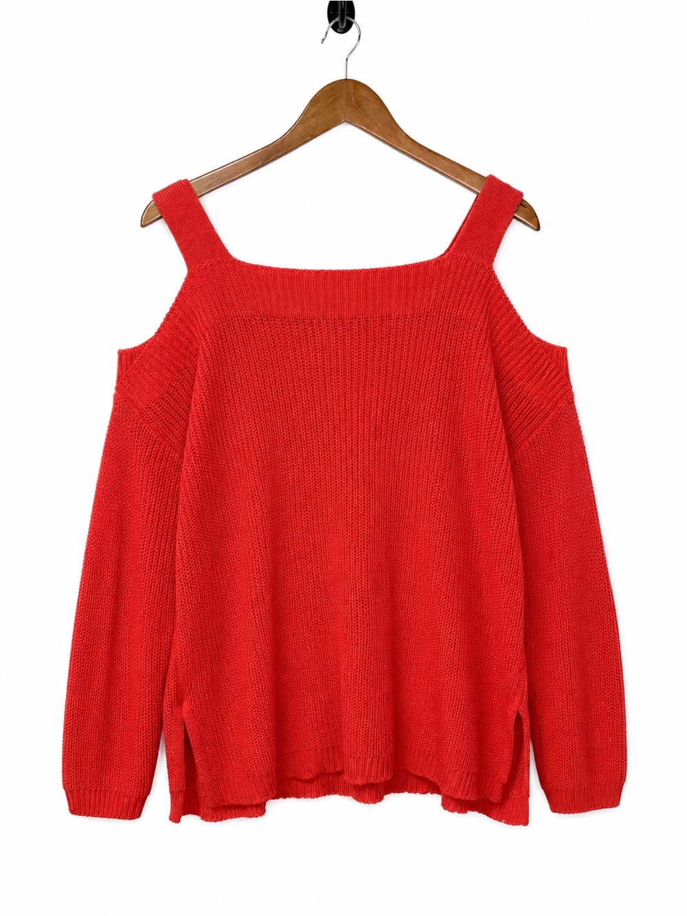 Soft Surroundings Women’s 2X Coral Cold Shoulder Knit Sweater Boho Plus
